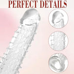 Penis Enlargement Sleeve Cock Sleeves - Penis Extender Enlarger Reusable Textured Sheath Adult Sex Toys Elastic Cock Ring Girth Enhancer For Men Female Couple Pleasure