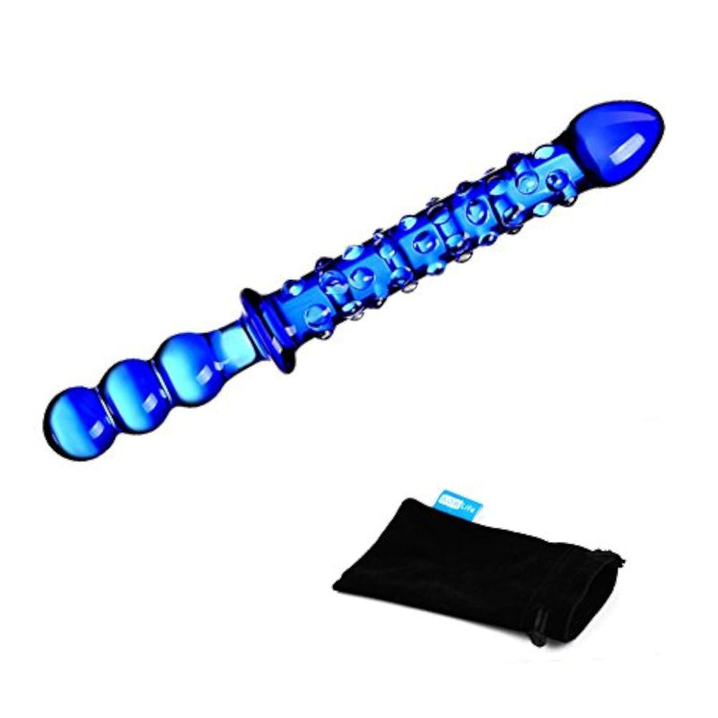Crystal Anal Wand Massager with Crystal Glass Beads and Adjustable Temperature Control