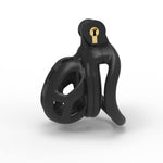 Male Chastity Device with Resin Cock Cage and 4 Rings for Men's Bondage Exercise