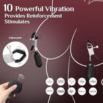 Nipple Toys Nipple Vibrators,Equipped Bullet Vibrator,Adult Sex Toys - With 10 Modes,Rechargeable, Powerful Vibration, Adjustable,For Women Clitoris Nipple Clamps,Women Couples Sex Pleasure (Black)