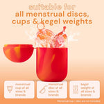 Menstrual Disc Sterilizer & Cup Wash Case - Red & Orange