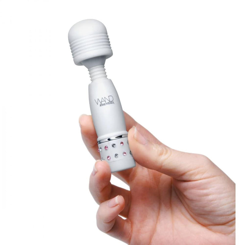 Mini 4-Inch Wand Massager With Pink And White Gems