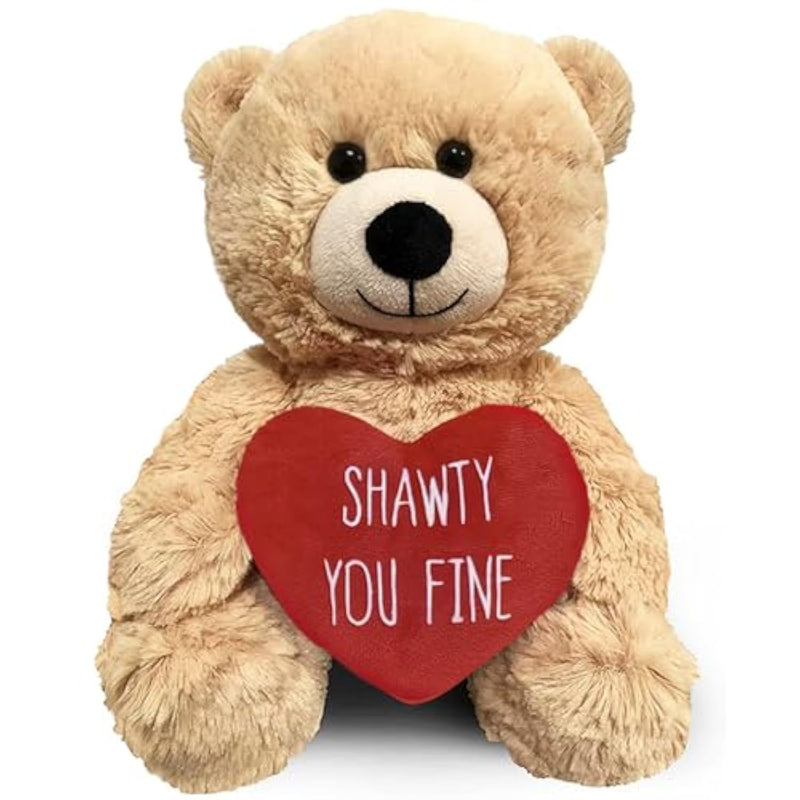 Sha You Fine - 10" Teddy Bear - Couples Gifts For Her Him - Funny Stuffed Animal For Girlfriend, Boyfriend, Best Friend - Birthday, Engagement, Valentines, Anniversary, Wedding
