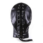 Faux Leather Blindfold Head Hood for Couples and Solo Play