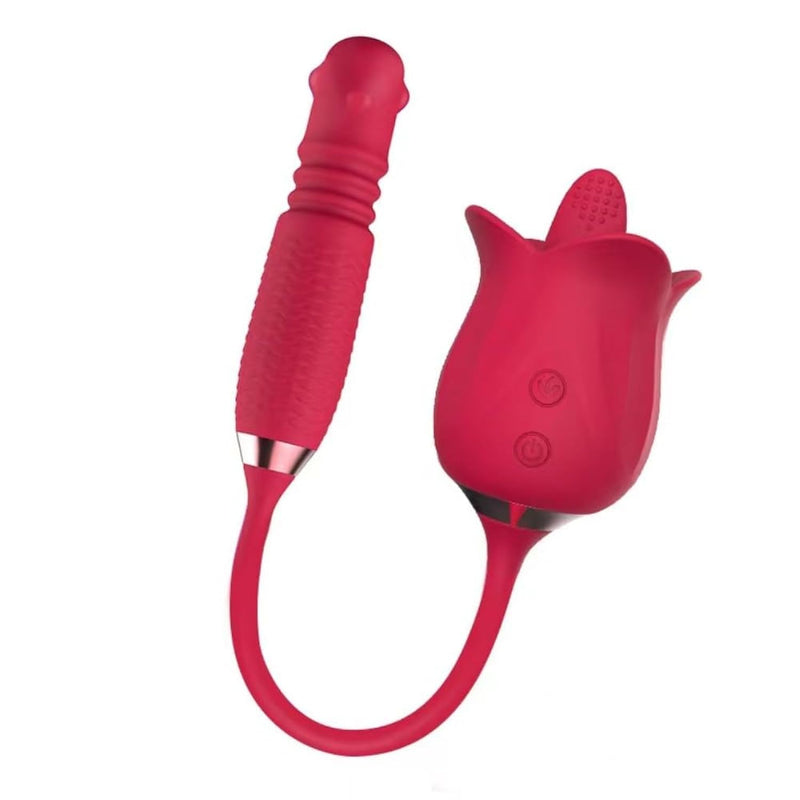 Rose Sex Toy For Womens Sex - 3In1 Upgrade Rose Sex Stimulator For Women- 10 Tongue Licking & 10 Telescopic & 10 Ball Rotation Vibrator Dildo Adult Sex Toys For Couples G Spot Vibrators Clitoral