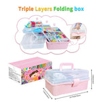 Kids Arts and Crafts Supplies Set for Ages 8-12 in 3 Layered Plastic Art Box