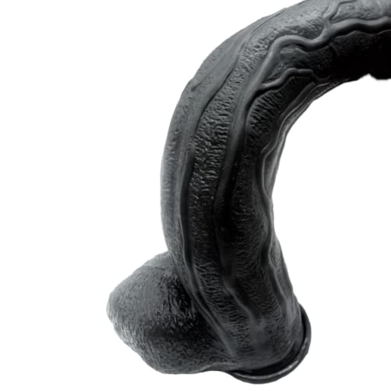 Huge Realistic Black Dildos for Hands-Free Play, 16.5 Inch Length and 3.15 Inch Diameter, Strong Suction Cup Base for Wild Sex Experience