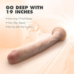 Dr. Skin 19 Inch Extra Large Realistic Dildo – Huge Strap On Cock With Suction Cup For Anal & Vaginal Play – Horse Dildo Length For Deep Penetration – Adult Toy For Men, Women Couples