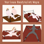 Bed Bondage Restraints Kits Bdsm Toys Bed Restraints Straps Sex Toys Handcuffs Ankle Cuffs Blindfold Feather Paddle Set Sm Games Adjustable For Couples