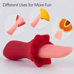 Female Sex Toys Clitoral Nipple Stimulator 10 Frequency Tongue Vibrator G Spot Vibrator Tongue Licking Teaser Adult Massage Vibrator for Women and Couple Partners (Rose)