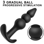 Anal Plugs Silicone Butt Plugs Anal Beads Anal Adult Sex Toys & Games Anal Training Kit With Curved Base & Slender Waist G Spot Anal Prostate Stimulator For Comfortable Long-Term Wear (Black)