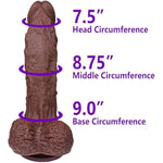 The Absolute Unit By - Extra Large Dual Density Silicone Dildo, 10.0 Inch Insertable, 3.1 Inch Max Width (Dark Skin)