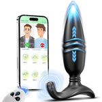 Thrusting Anal Vibrator Prostate Massager, Long Distance Bluetooth App & Remote Control Butt Plug, Rechargeable Anal Sex Toy With 9 Thrusting & Vibrating Modes, Male Gay Sex Toys Adult Sex Toys