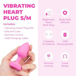 Fuchsia Snug and Tug Anal Training Butt Plug for Couples - Small/Medium Size