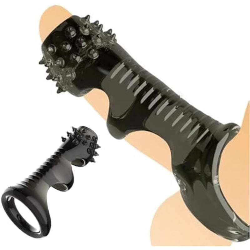 Penis Sleeve Male Sex Toys For Men, Reusable Penis Extension Cock Sleeve With Ball Stretcher, Super Stretchy Penis Extender For G Spot Stimulation, Silicone Penis Ring Adult Sex Toys For Couples