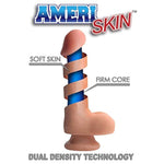 Ultra Real Dual Layer Suction Cup Dildo, Dark Skin Tone, 8 Inch (Af678)