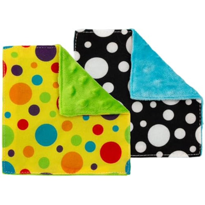 Crinkle Squares Baby Toys, 6 Inch X 6 Inch, Dots, 2 Pack