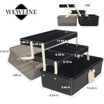 13 Inch 3-Layer Craft Storage Box with Handle for Art Supplies, Black
