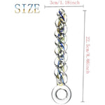 Crystal Glass Threaded Dildos With Realistic Penis Spiral G-Spot Anal Butt Plug,Crystal Screw Thread Silky Dildos Enlarge Anus Fairy Stick Anal Plug G-Spot Vagina Stimulator Training For Men Women