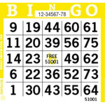 500 Yellow Bingo Paper Sheets, 1-Face 4 x 4 Inch Disposable Dauber Cards