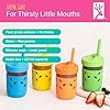 Kids & Toddler Cups | The Original Glass Mason jars 8 oz with Silicone Sleeves & Silicone Straws with Stoppers | Smoothie Cups | Spill Proof Sippy Cups for Toddlers