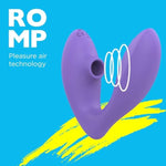 ROMP Reverb Dual Stimulation Pleasure Air Rabbit Vibrator & Juke Quiet Vibrating Cock Ring - Adult Sex Toys Bundle
