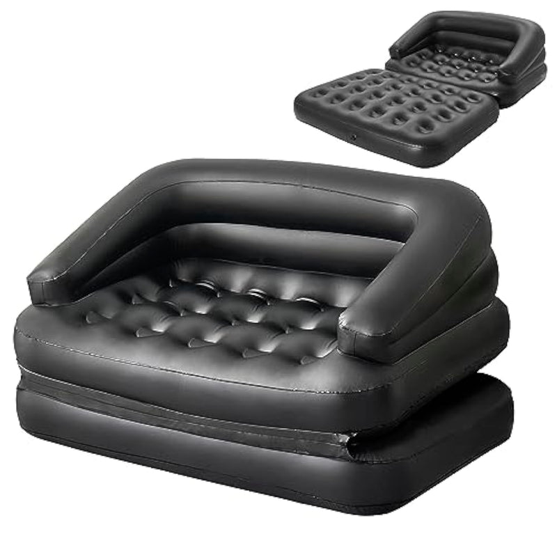 Inflatable Sofa Bed For Camping, Pool Float Couch Outdoor Mattress Bed With Armrest, Full Size