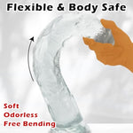 Realistic Dildo, 17 Inch Huge Dildo With Small Glans And Powerful Suction Cups For G-Spot Stimulation And Anal Play, Clear Ultra Big Soft Lifelike Fake Penis Dildos Adult Sex Toy For Women/Men/Couple