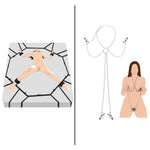 Bdsm Kit Sex Bondage Bed Restraints Set, Sexy Nipples To Labia Clamps With Chain