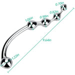 Anal Hook Butt Plug - 5 Beads Metal Anal Hook S-Shaped Graduated Bead Design Sex Anal Toy For Women Man Couples