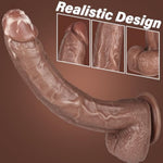 11.4 Inch Realistic Veined Silicone Long Dildo for Hands-Free Play