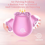 Rose Sex Toy for Women - Rose Sucking Vibrator Clitoral Nipple Stimulator with 10 Modes, G Spot Vibrator Rose Sucker, Personal Massager Dildo for Women Female Couples Adult Sex (Pink)