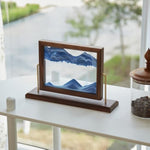 Mini Art Liquid Motion Ocean Scene in Solid Wood Oasis Frame