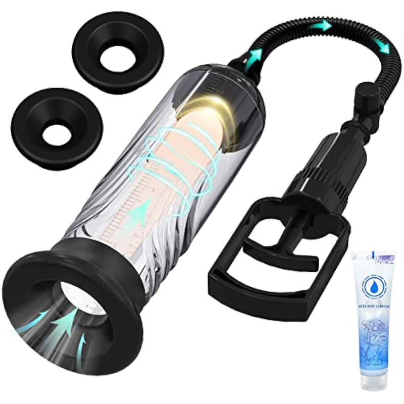 Penis Vacuum Pump, Manual Penis Enlarger Enlargement Extend Pump Air Pressure Device, Adult Male Sex Toys For Men Stronger Bigger Erections With 3Pcs Suction Sleeves