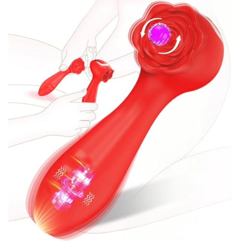 Vibrator Rose Sex Toy For Women - Vibrator Wand With 10 Vibrating Modes, Sex Toys For Women Sexual Pleasure Tools Rechargeable Waterproof, Clitoral Nipple Anal Adult Sex Toys & Games