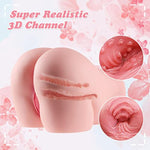 Realistic Male Masturbator with Super Soft Jelly Vagina and Anal Channels for Adult Men