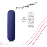 Bullet Vibrator For Women, Mini Vibrator Made Of Body-Safe Silicone, Fully Waterproof, Usb Rechargeable, Personal Massager With 10 Vibration Settings, Purple