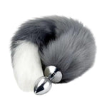 Stainless Steel Faux Fur Fox Tail Butt Plug for Couples and Solo Play