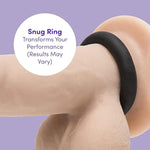 Donut Cock Ring - Thick Stretchy Penis Ring - Snug & Comfortable - Waterproof - Black