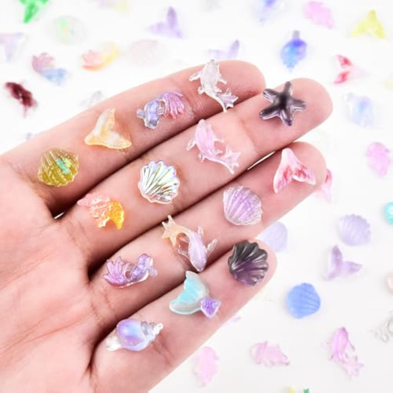 200Pcs Mini Resin Ocean Animals Miniature Plastic Fish Aquarium Decorations