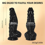 14.65 inch Huge Black Monster Dildo?4.33'' Diameter Big Thick Fantasy Tentacle Knot Dildo with Suction Cup for G Spot Anal Play Alien Dildos Adult Sex Toys for Men Women Gay