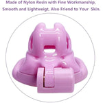 Pink Chastity Device For Men, Upgraded Ergonomic Nylon Resin Chastity Locked Cage With 4 Sizes Rings For Prevent Erection Penis Exercise Cook Cage Bondage Restraint Kit Sex Toy (Nami)