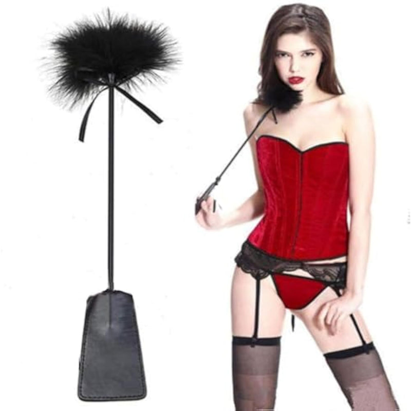 Bondage Sm Adult Sex Toy with Feather Whip and Leather Paddle for BDSM Punishment Games