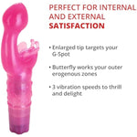 Butterfly Kiss Vibrator, G Spot And Clitoral Stimulator With 3 Speeds, Waterproof Butterfly Vibrator With Tickling Antennae, Soft Flexible Tpr, Battery Operated, Adult Sex Toy For Women