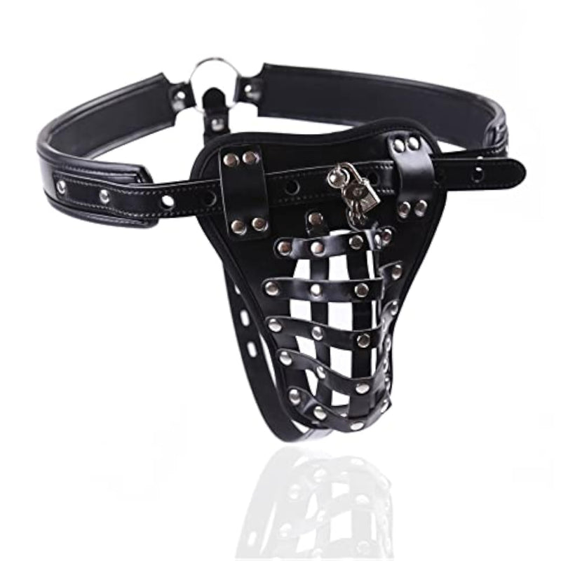 Men's Chastity Belt with Adjustable Penis Cage and Ring for Adults - Flirt Fashion Underwear