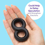Black Magic 8 Stretchy Love & Ball Ring - Hypoallergenic Silicone - Easy To Use