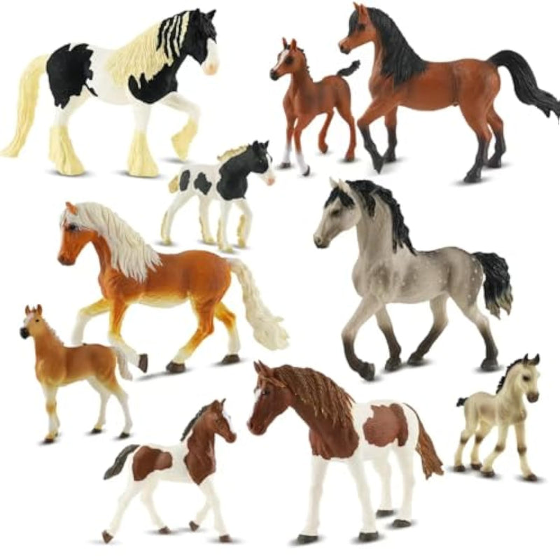 10Pcs Horse Figurine Set Realistic Horse Figure Toys For Toddlers Educational Gift For Kids Perfect Party Favors Animal Figure Learnig Toys