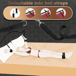 Bdsm Sex Bondage Bed Restraint Adjustable Neck To Thigh Restraints With Hand To Ankle Sex Harness Sling, Detachable Handcuffs & Ankle Cuffs With Cross Buckle,Ideal For Couples & Adult Beginner Sex Toy