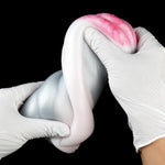 6.41" Dolphin Animal Pussy Halobios Male Masturbators, Pocket Pussy W Shaped Silicone Men Masturbator Toy With Vaginal Anal Tunnel, Silicone Dual Channel Men Masturbator Penis Excercise Toy