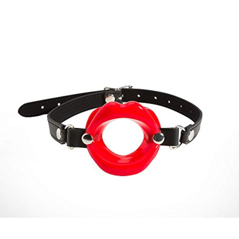 Men Women Red Lips Shaped Opening O Ring Mouth Gag Silicone Soft Adjustable Buckle Pu Leather Belt Strap On Bdsm Bondage Sex Toy Head Harness Restraints Gear Fetish Couple Adult Oral Game